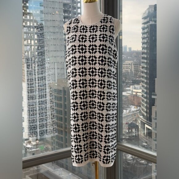 🆕 FARM Rio 🧿 NWOT Patch Crochet Black & White Monochrome Mini Dress - Size XL - Picture 3 of 15